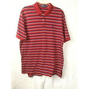 Polo By Ralph Lauren Men's short sleeve polo shirt Size XL Red Striped
